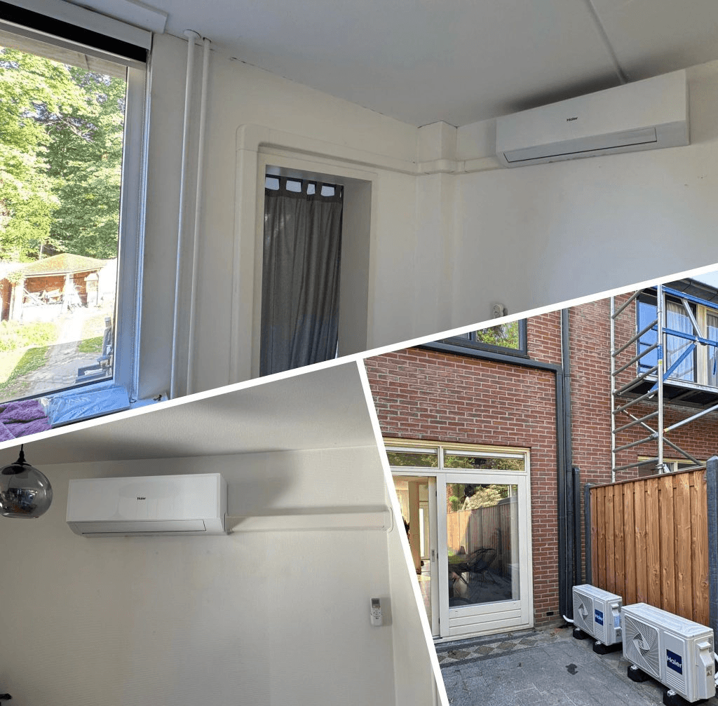 Overzicht van binnen- en buitenunits van een splitairco